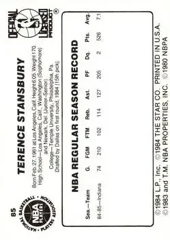 Back of Terence Stansbury