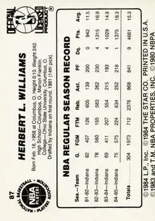 Herb Williams back