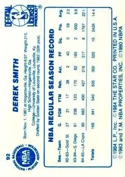 Back of Derek Smith