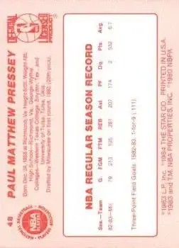Back of Paul Pressey