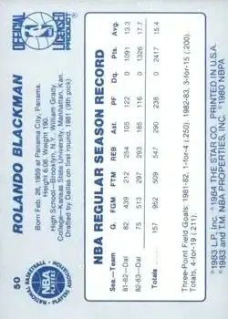 Back of Rolando Blackman