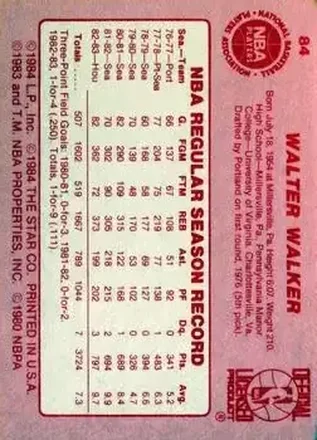 Verso de Wally Walker
