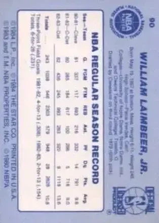 Bill Laimbeer Rückseite