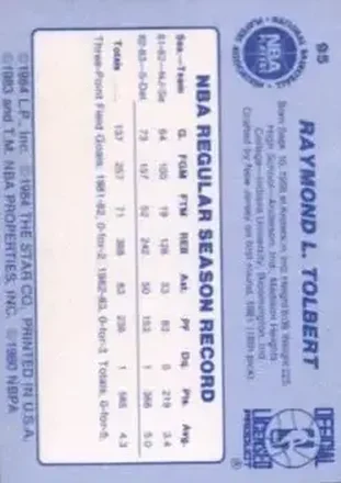 Verso de Ray Tolbert