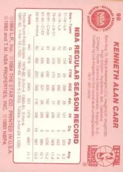 Back of Kenny Carr