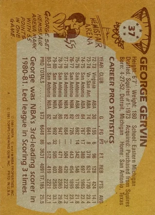 Verso de George Gervin