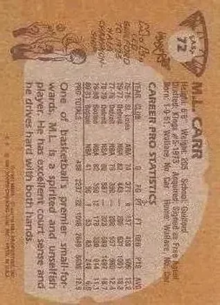 Verso de M.L. Carr