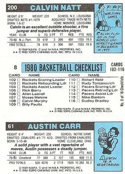 1980-81 Topps #8 / 61 / 200 - Calvin Natt - Back