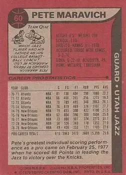 Back of Pete Maravich