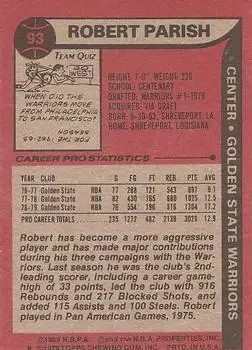 Back of Robert Parish