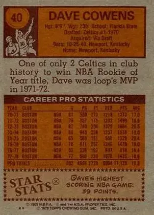 Dave Cowens back