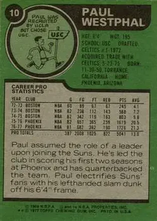 Paul Westphal back
