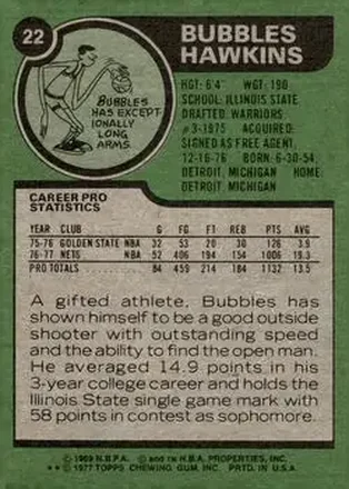 Bubbles Hawkins back