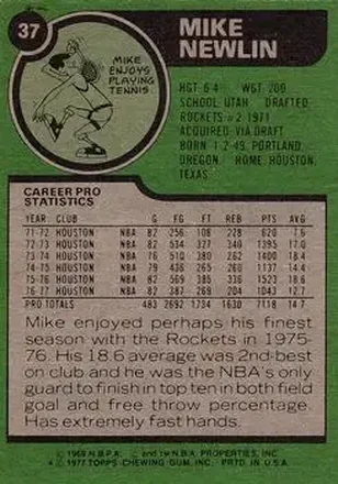 Tył: Mike Newlin