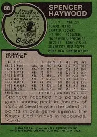 Spencer Haywood Rückseite