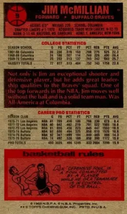 Verso de Jim McMillian
