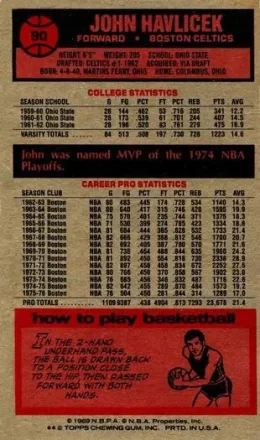 Verso de John Havlicek