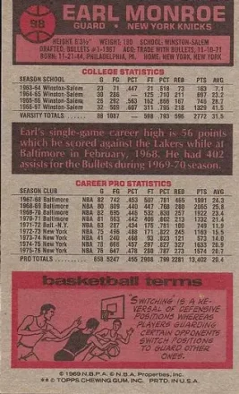 Verso de Earl Monroe