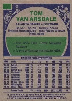 Back of Tom Van Arsdale