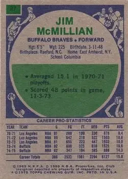 Back of Jim McMillian