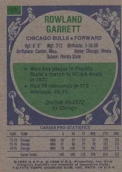 Back of Rowland Garrett