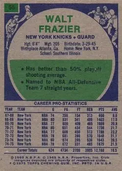 Back of Walt Frazier