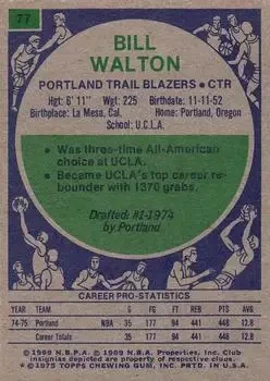 Back of Bill Walton