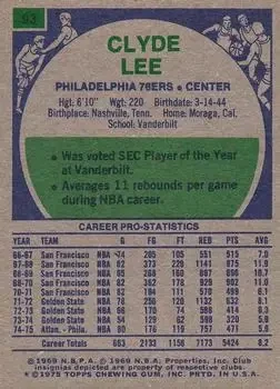 Back of Clyde Lee