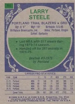 Back of Larry Steele