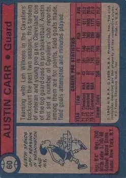 Back of Austin Carr