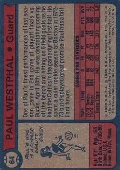 Back of Paul Westphal