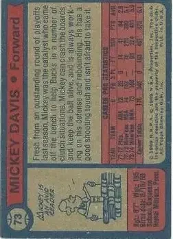 Back of Mickey Davis