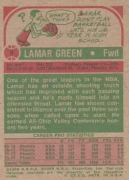 Back of Lamar Green