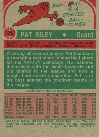 Achterkant van Pat Riley