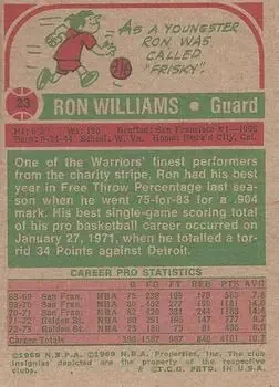 Back of Ron Williams