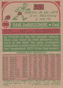 Back of Dave DeBusschere