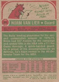 Back of Norm Van Lier