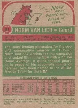 Back of Norm Van Lier