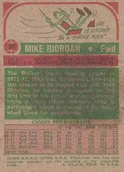 Back of Mike Riordan