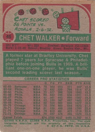 Achterkant van Chet Walker
