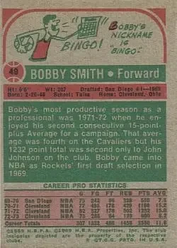 Back of Bingo Smith