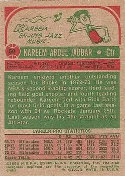 Back of Kareem Abdul-Jabbar