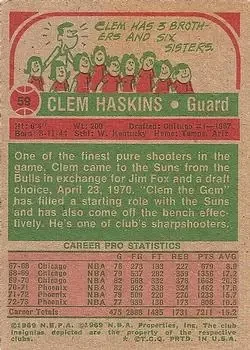 Back of Clem Haskins