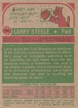 Back of Larry Steele