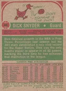 Back of Dick Snyder