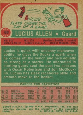 Lucius Allen 뒷면