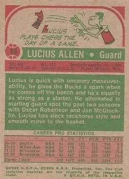 Back of Lucius Allen