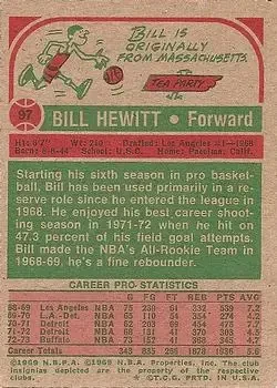 Back of Bill Hewitt