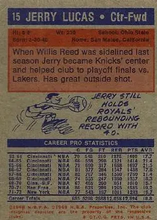 Achterkant van Jerry Lucas
