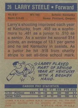 Back of Larry Steele
